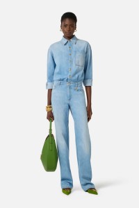 TUTA IN DENIM CON DETTAGLIO LETTERING ELISABETTA FRANCHI