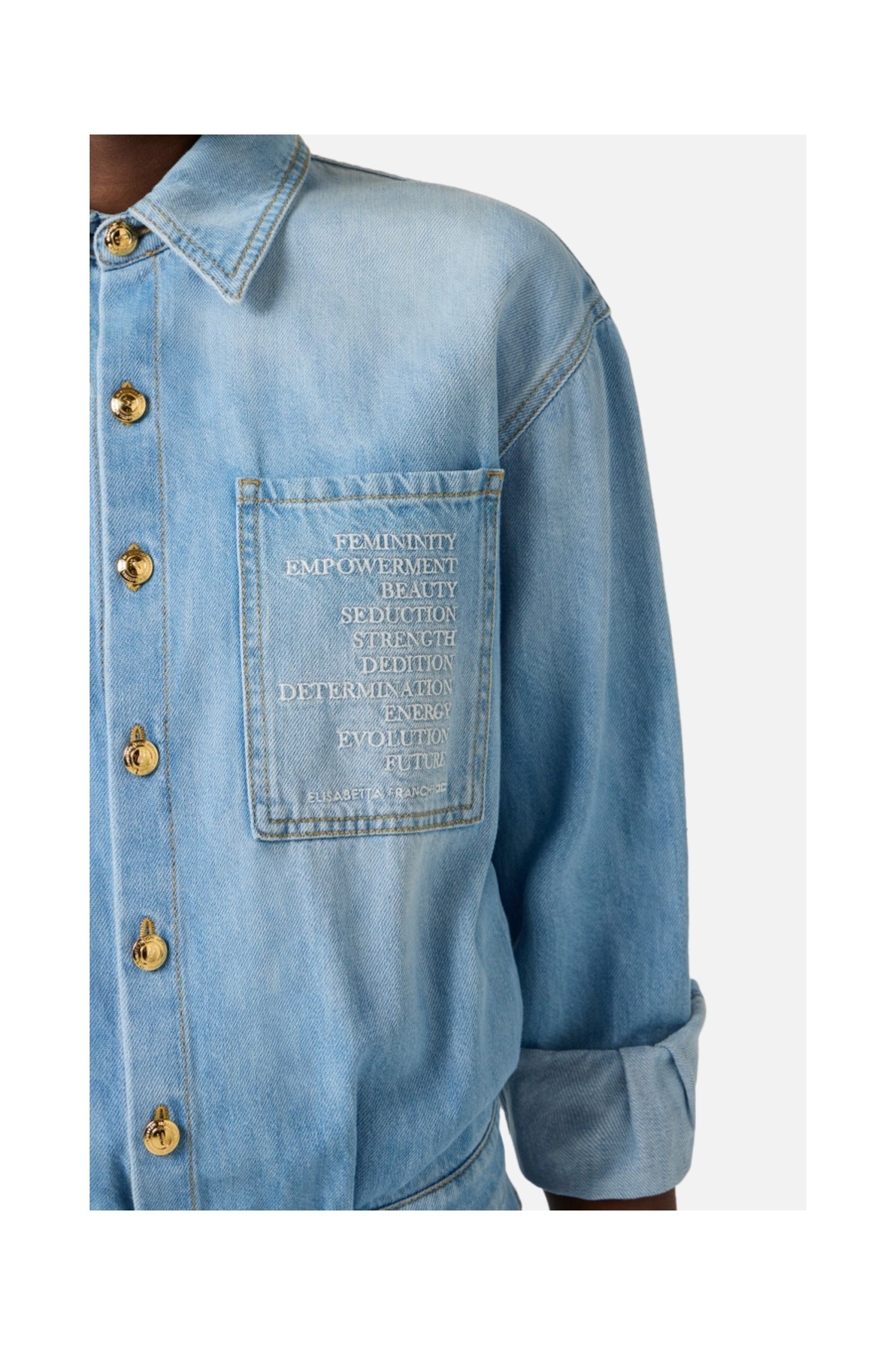 TUTA IN DENIM CON DETTAGLIO LETTERING ELISABETTA FRANCHI