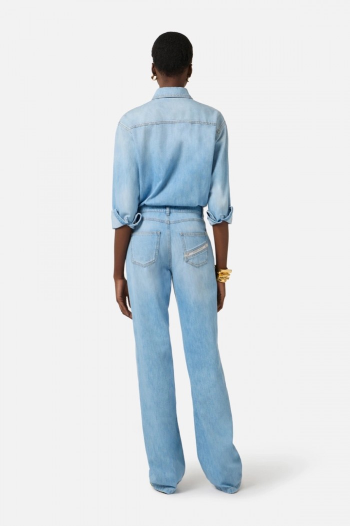 TUTA IN DENIM CON DETTAGLIO LETTERING ELISABETTA FRANCHI