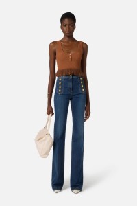 JEANS A PALAZZO CON BOTTONI ELISABETTA FRANCHI