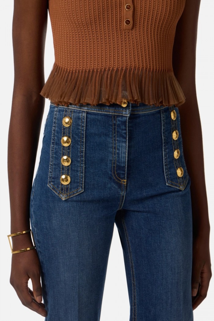JEANS A PALAZZO CON BOTTONI ELISABETTA FRANCHI