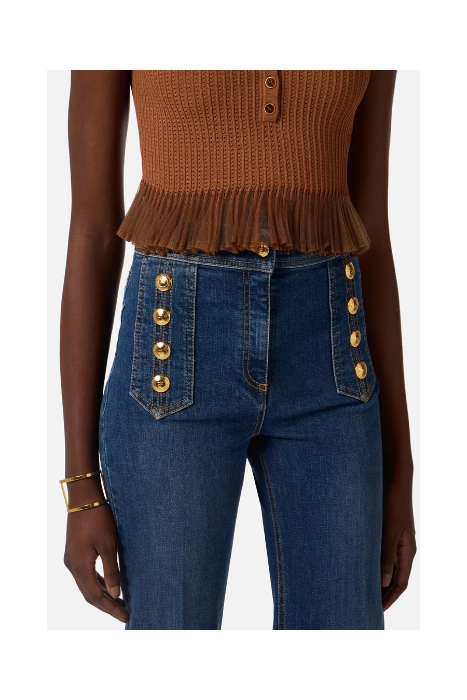 JEANS A PALAZZO CON BOTTONI ELISABETTA FRANCHI