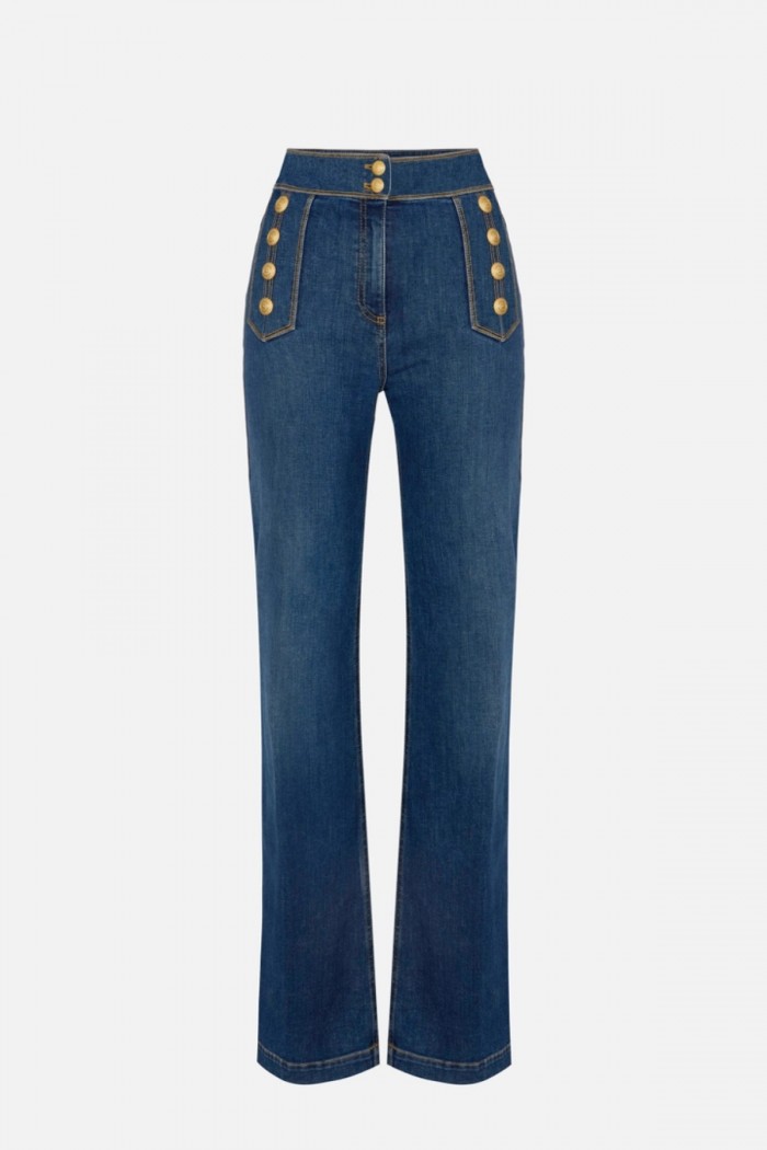 JEANS A PALAZZO CON BOTTONI ELISABETTA FRANCHI