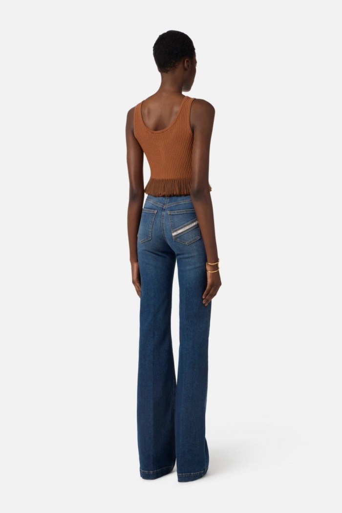 JEANS A PALAZZO CON BOTTONI ELISABETTA FRANCHI