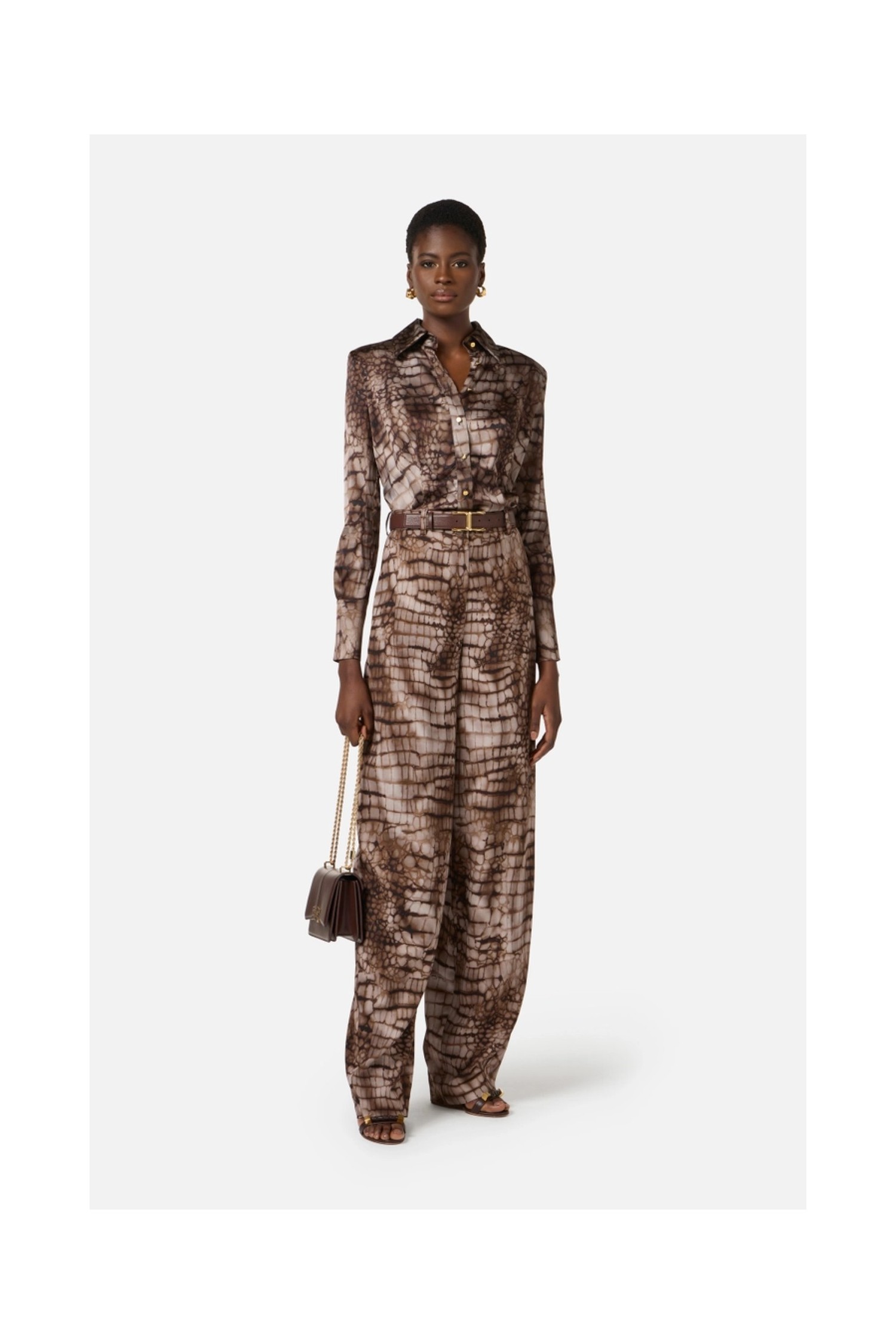 CAMICIA IN RASO CON STAMPA ALLIGATORE ELISABETTA FRANCHI