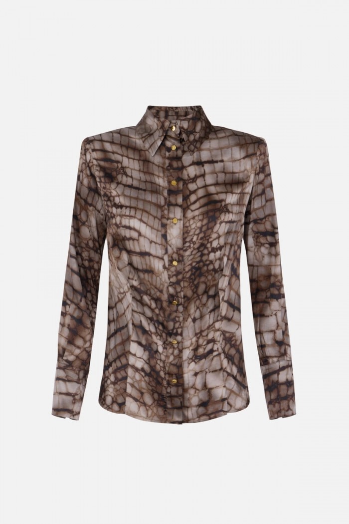 CAMICIA IN RASO CON STAMPA ALLIGATORE ELISABETTA FRANCHI