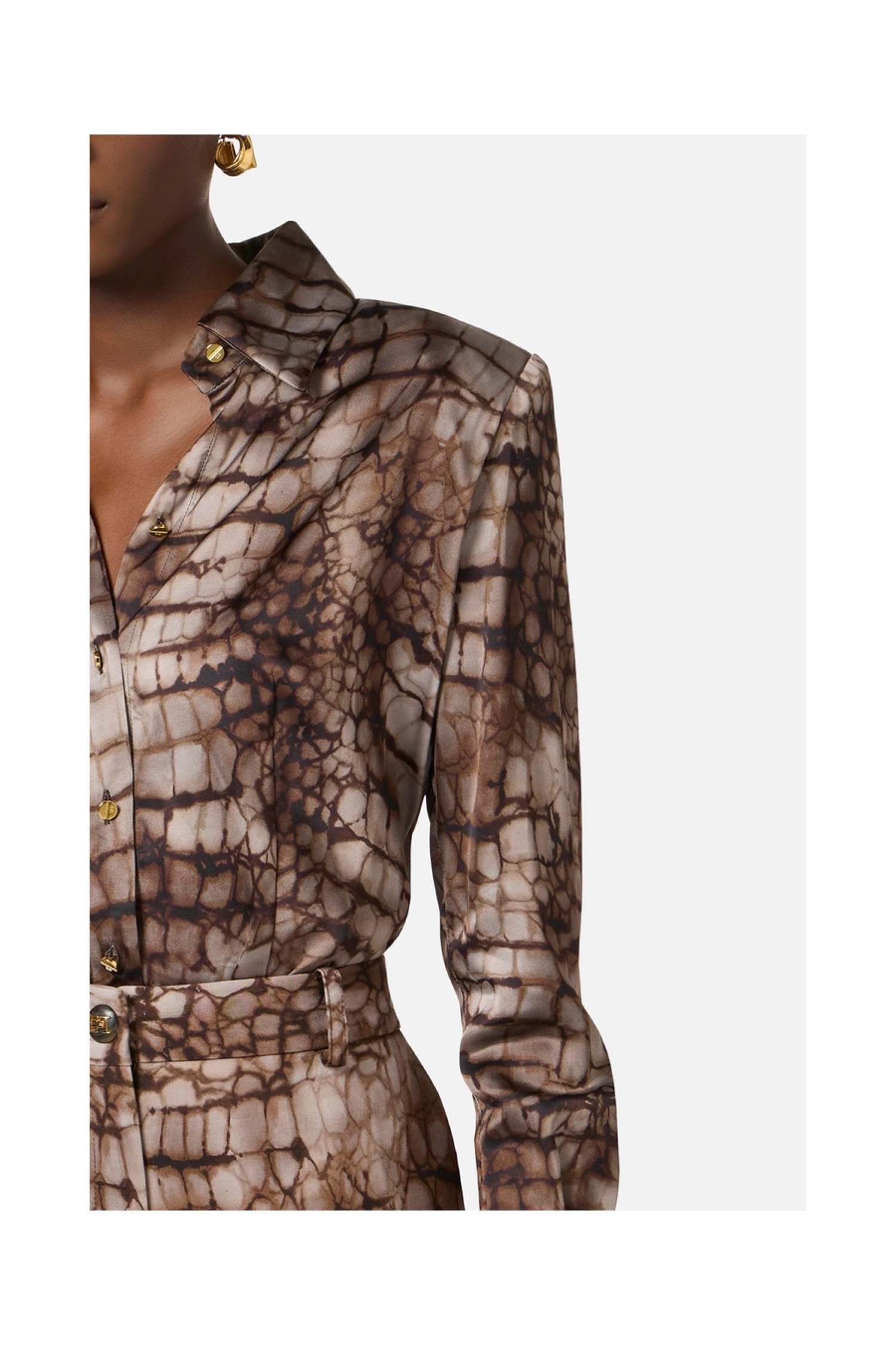 CAMICIA IN RASO CON STAMPA ALLIGATORE ELISABETTA FRANCHI