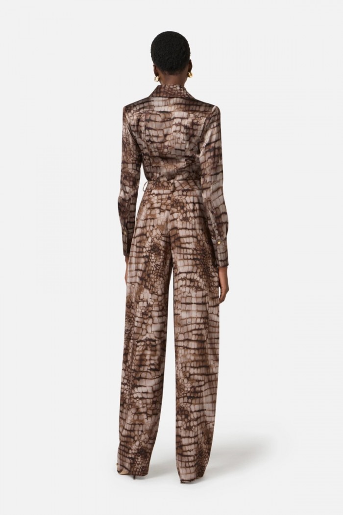 CAMICIA IN RASO CON STAMPA ALLIGATORE ELISABETTA FRANCHI