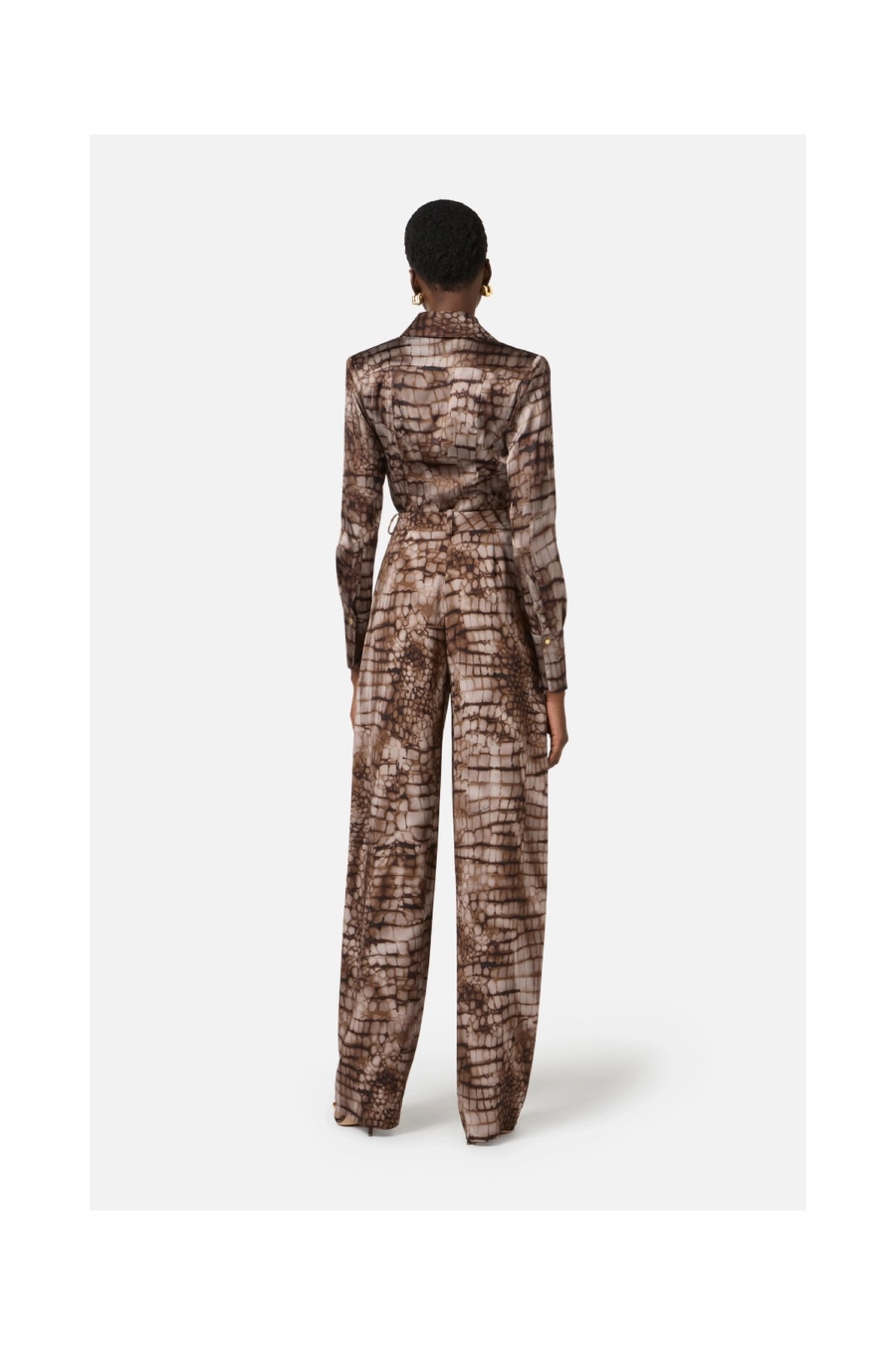 CAMICIA IN RASO CON STAMPA ALLIGATORE ELISABETTA FRANCHI