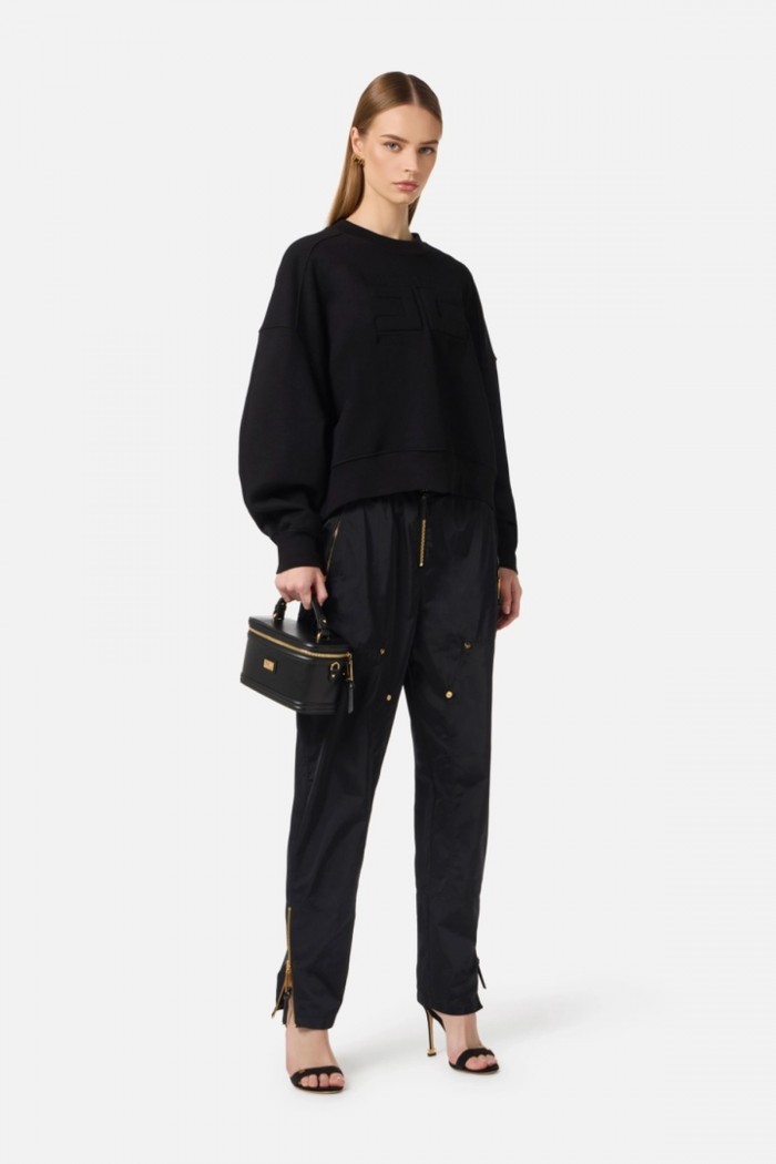 FELPA IN COTONE CON LOGO EMBOSSED ELISABETTA FRANCHI