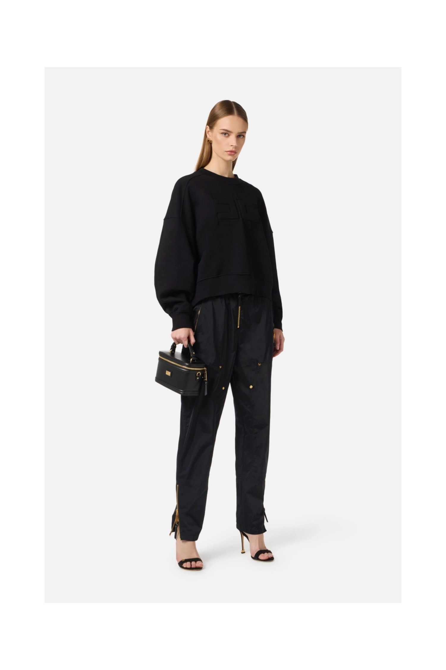 FELPA IN COTONE CON LOGO EMBOSSED ELISABETTA FRANCHI