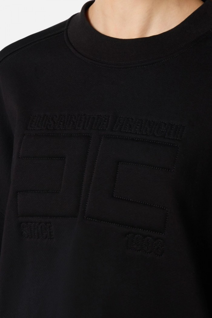 FELPA IN COTONE CON LOGO EMBOSSED ELISABETTA FRANCHI