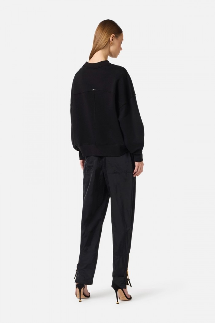 FELPA IN COTONE CON LOGO EMBOSSED ELISABETTA FRANCHI