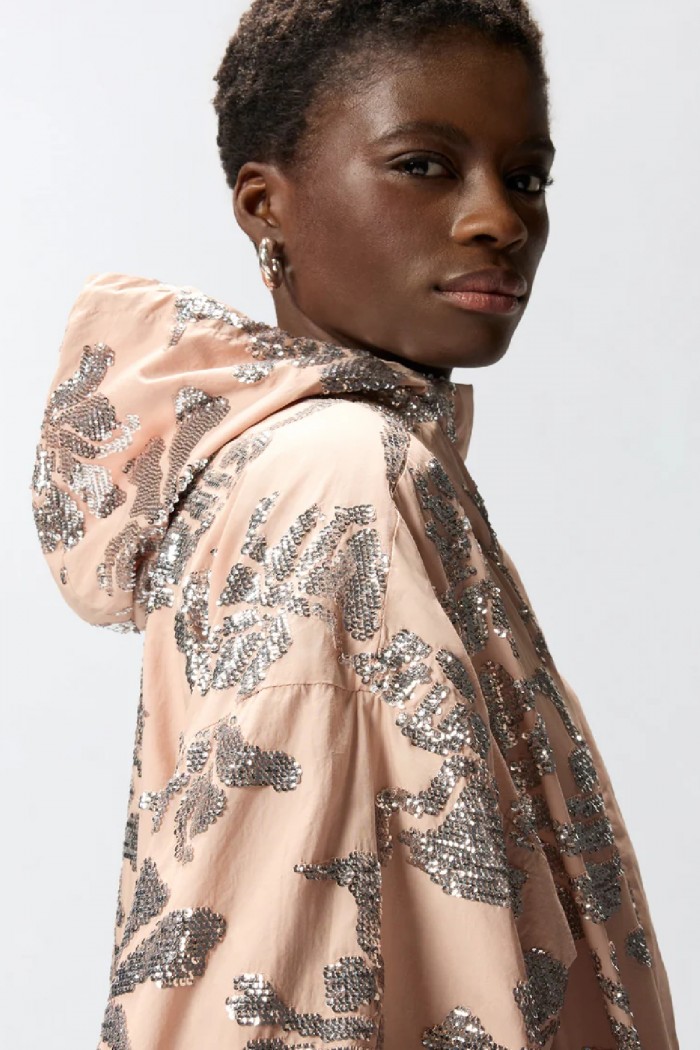  BOMBER CON RICAMO FLOREALE IN PAILLETTES PINKO