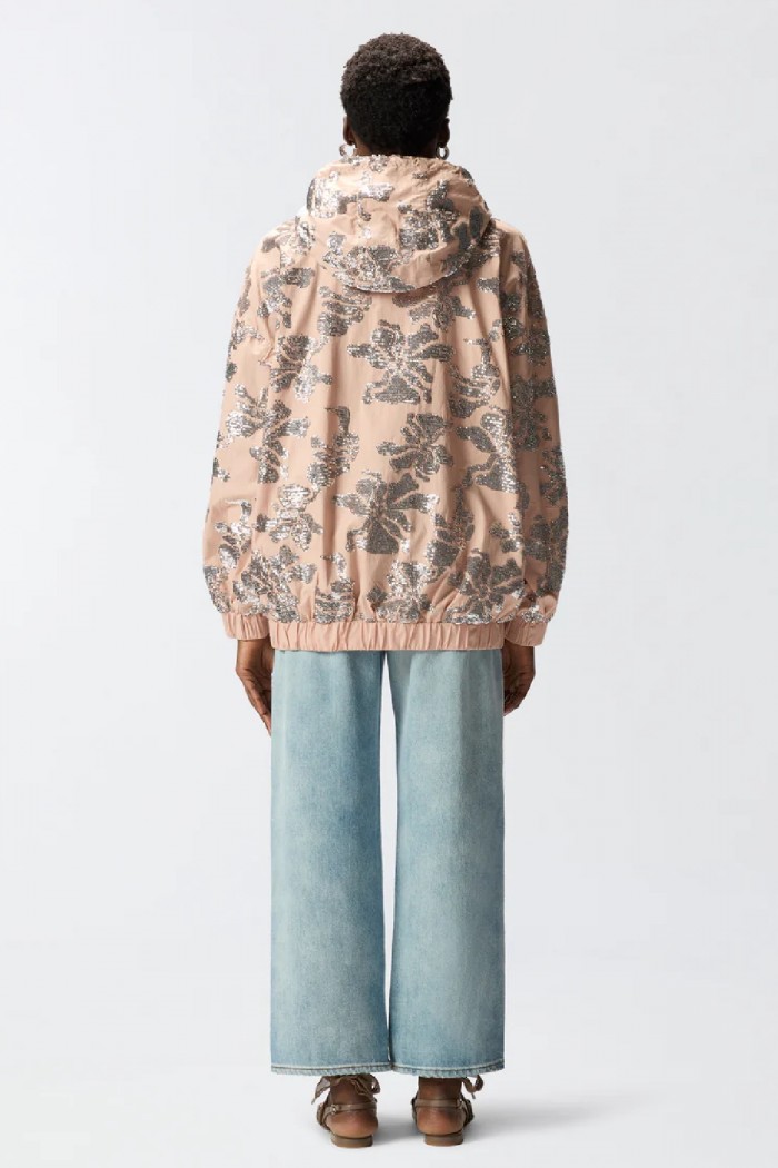  BOMBER CON RICAMO FLOREALE IN PAILLETTES PINKO