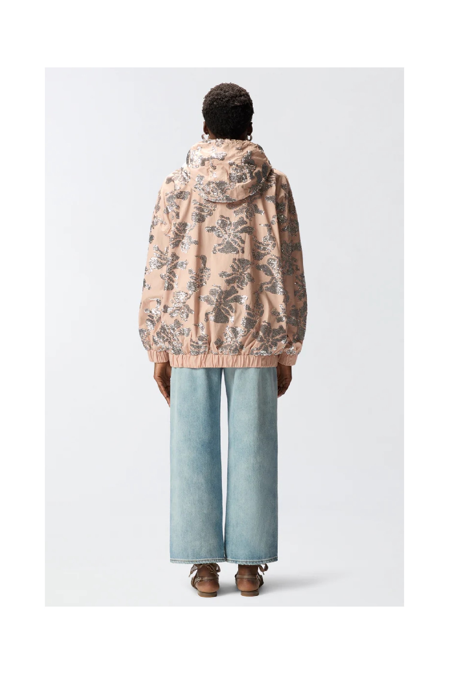  BOMBER CON RICAMO FLOREALE IN PAILLETTES PINKO