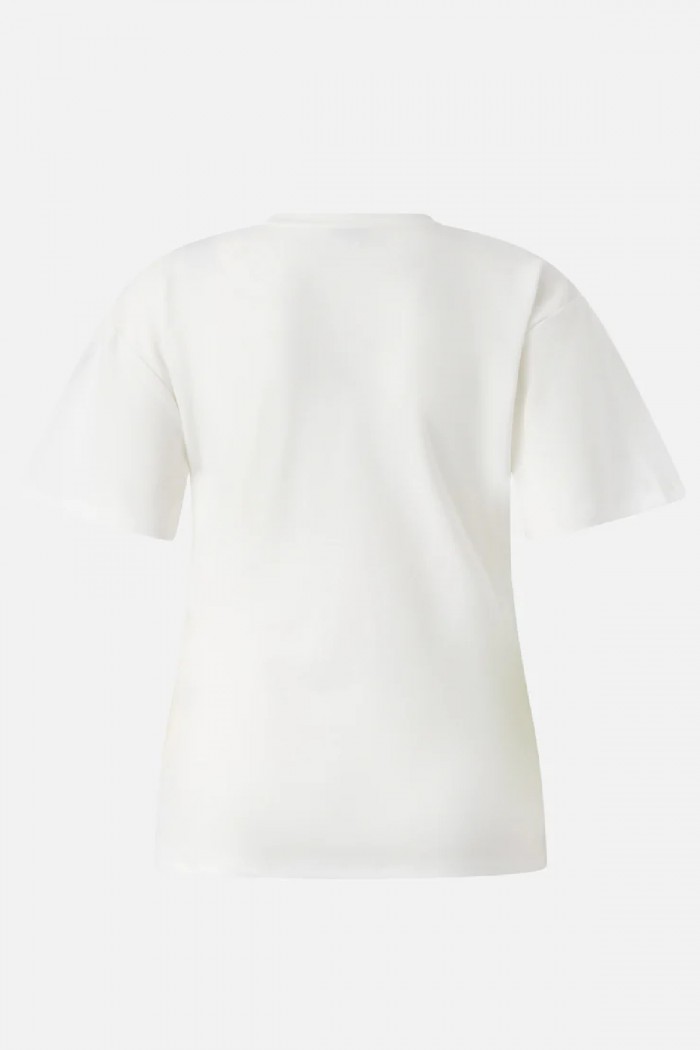T-SHIRT CON DRAPPEGGIO E DETTAGLIO DORATO PINKO