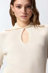 MAGLIA A COSTINE CON BORDO GIOIELLO PINKO