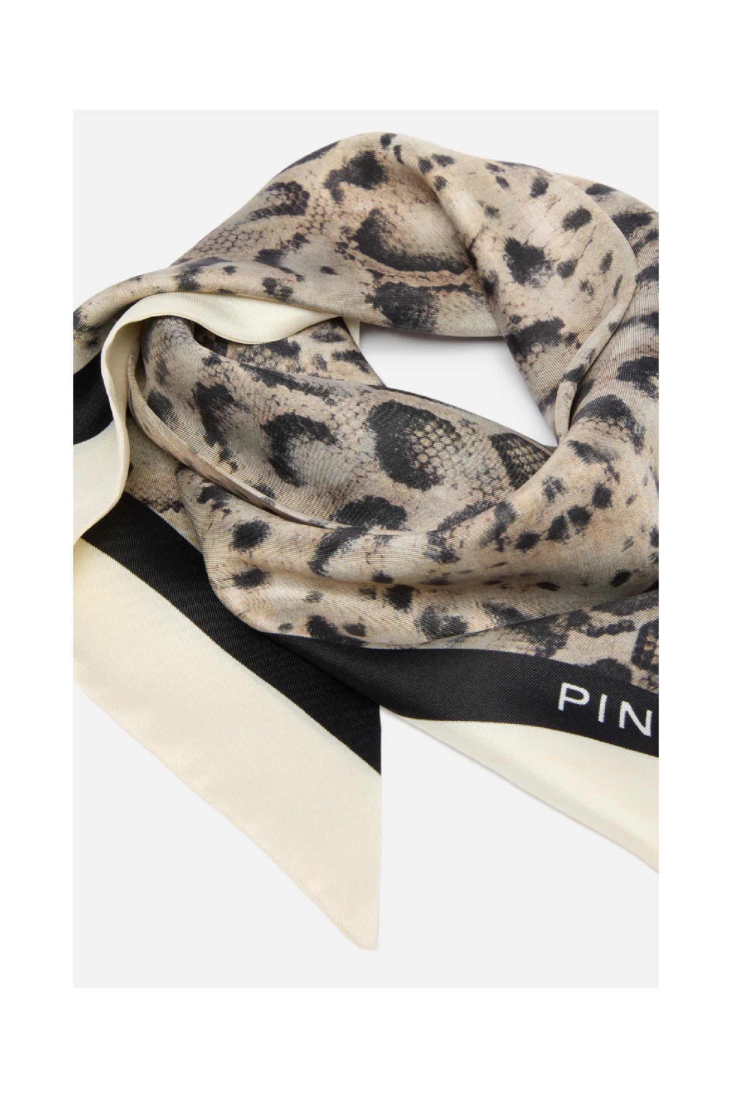 FOULARD TRIANGOLARE CON STAMPA SNAKE PINKO