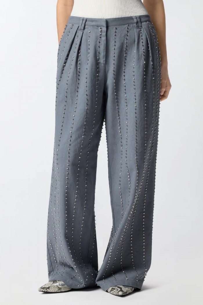 PANTALONI CON RIGHE GIOIELLO PINKO