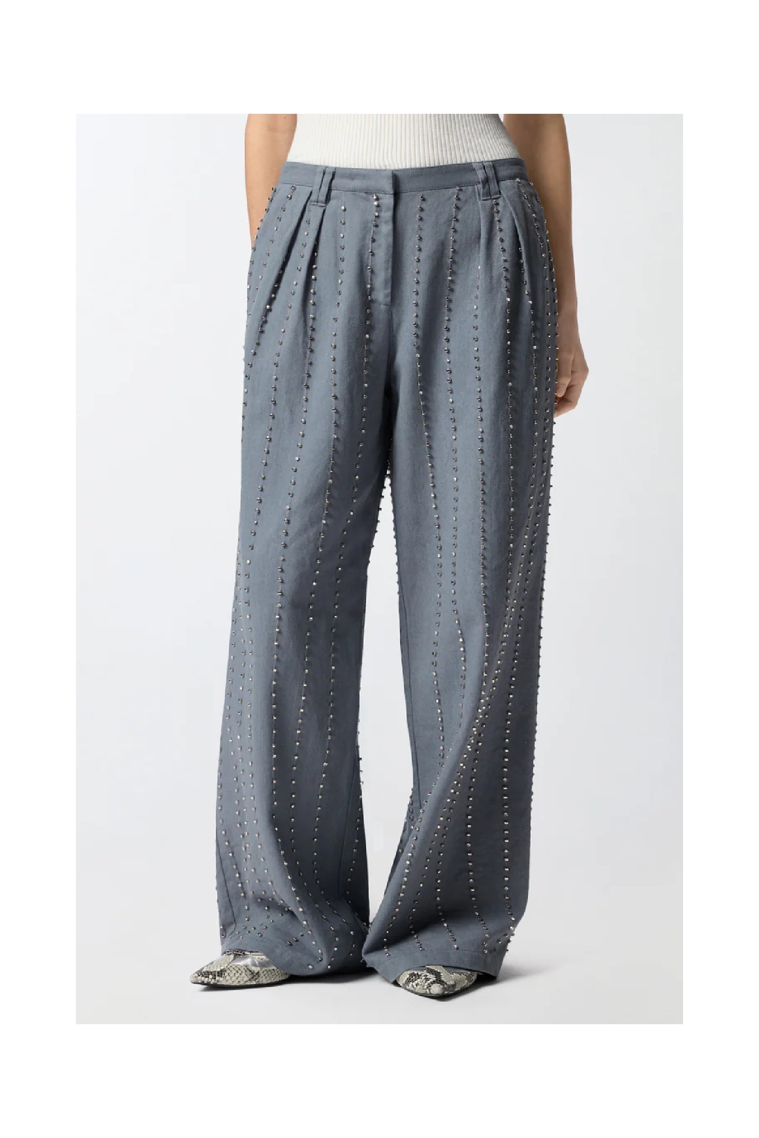 PANTALONI CON RIGHE GIOIELLO PINKO