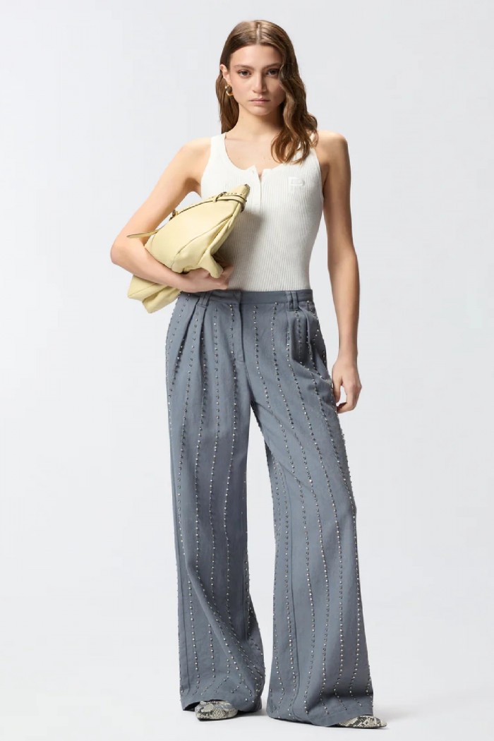 PANTALONI CON RIGHE GIOIELLO PINKO