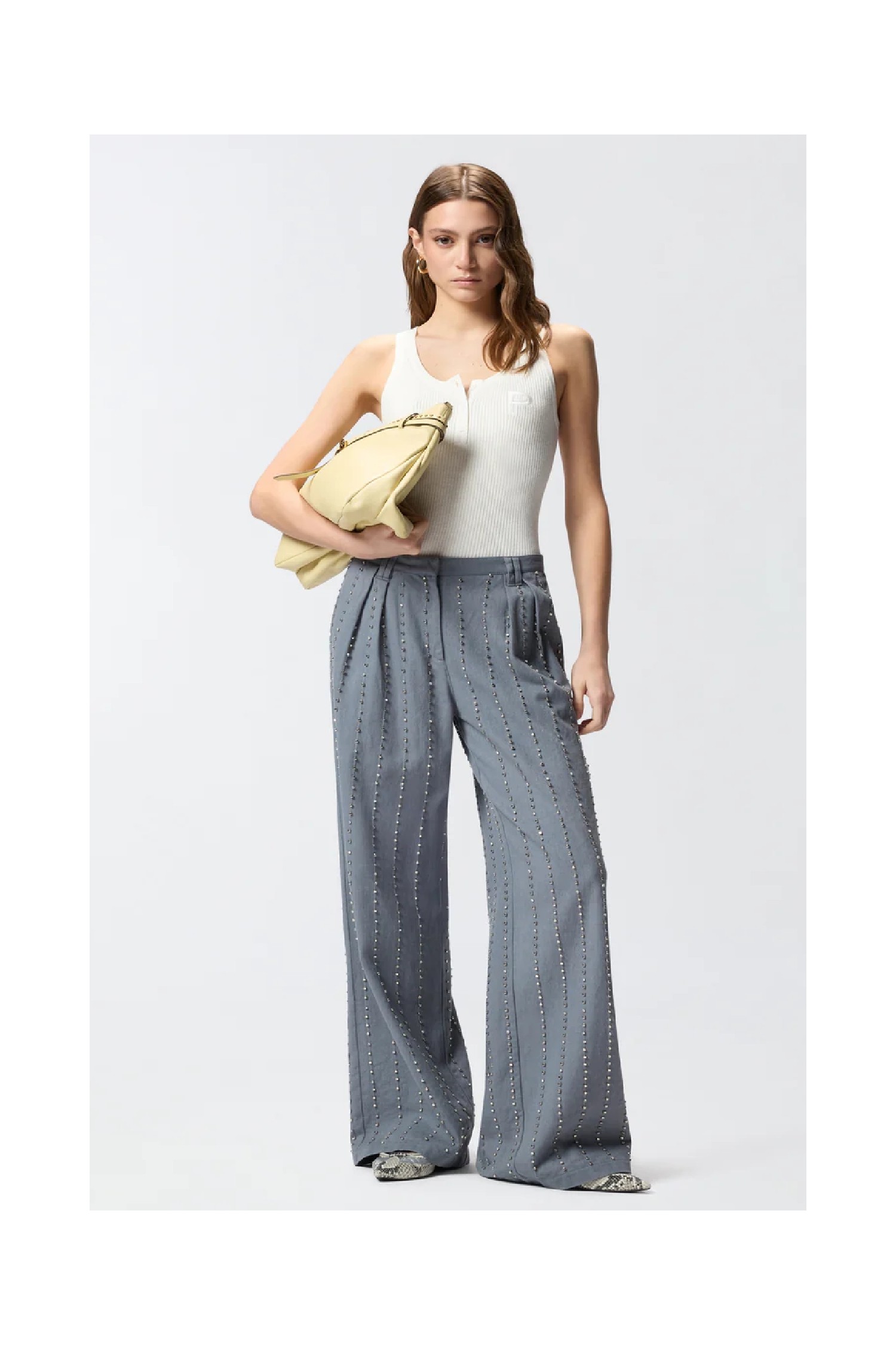 PANTALONI CON RIGHE GIOIELLO PINKO