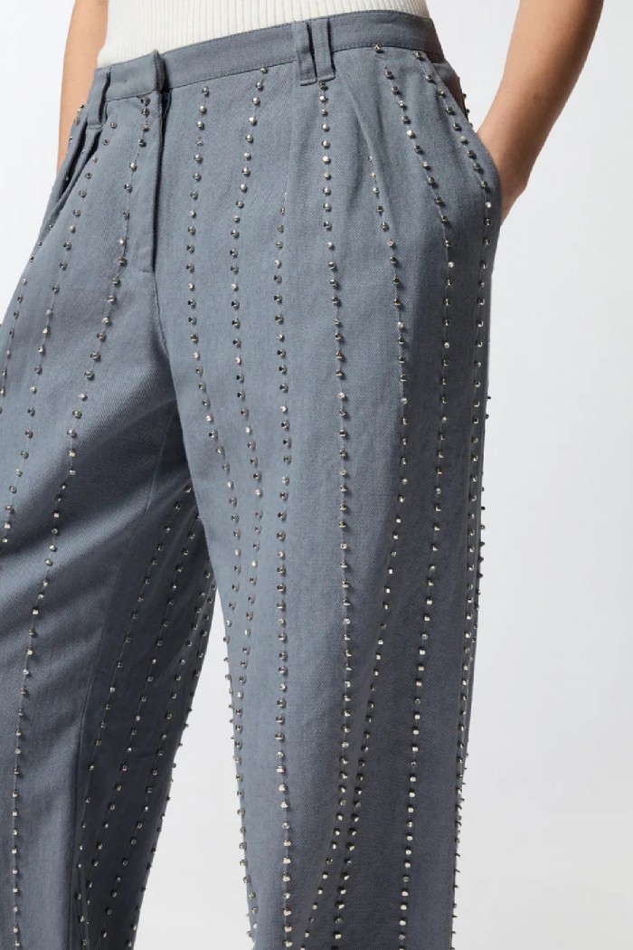 PANTALONI CON RIGHE GIOIELLO PINKO