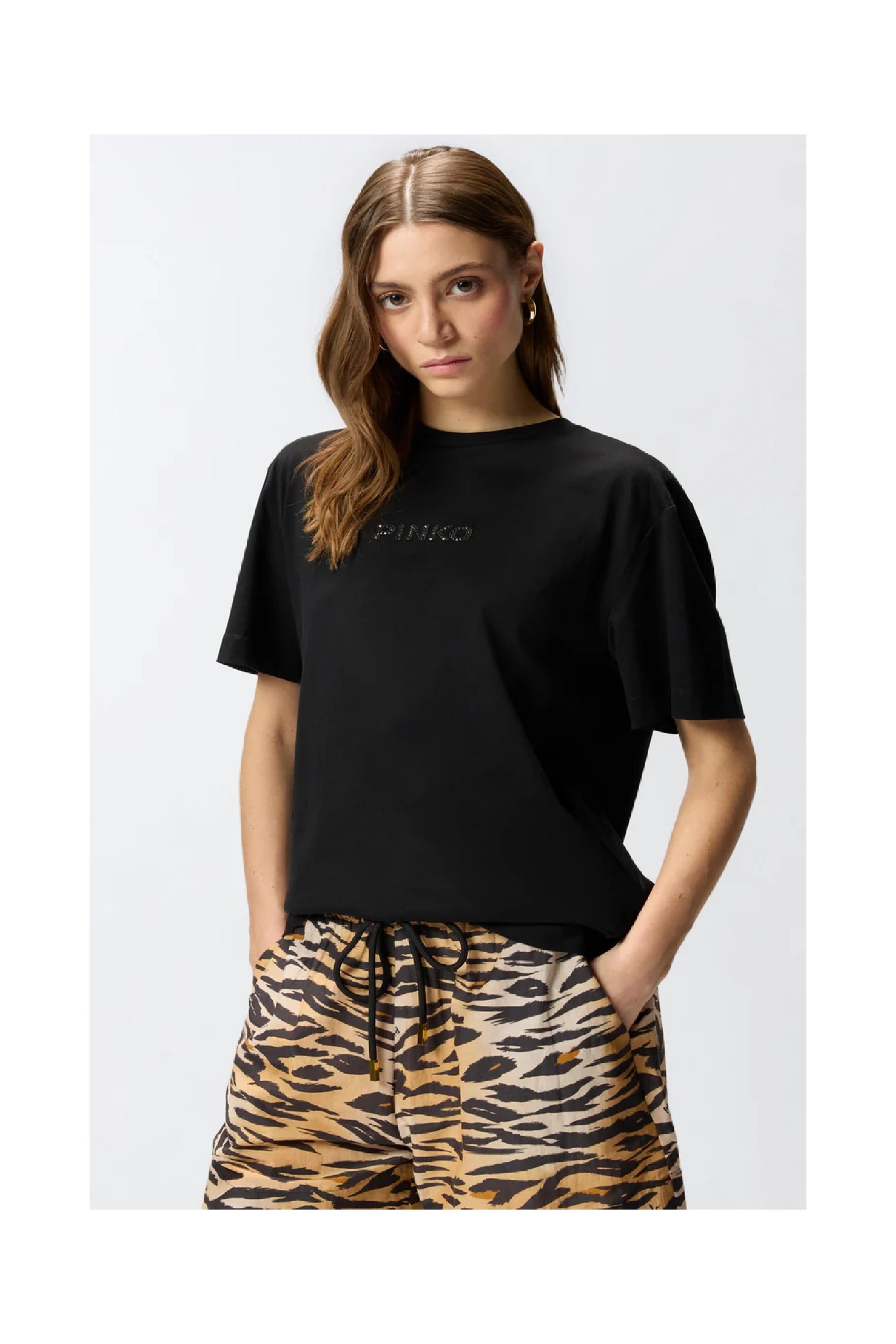 T-SHIRT MORE STRASS LESS STRESS  PINKO