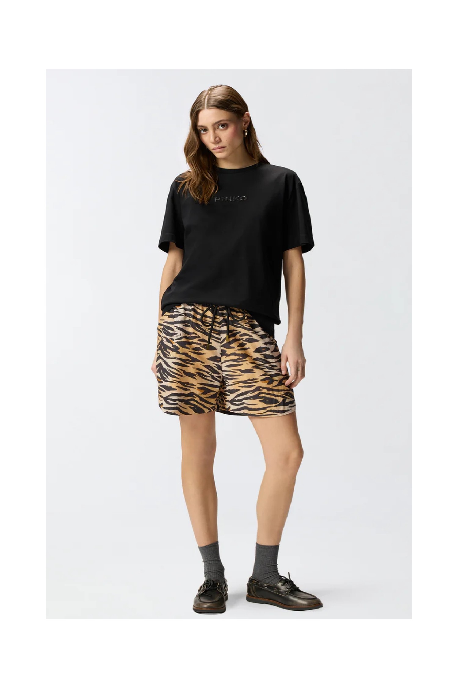 T-SHIRT MORE STRASS LESS STRESS  PINKO