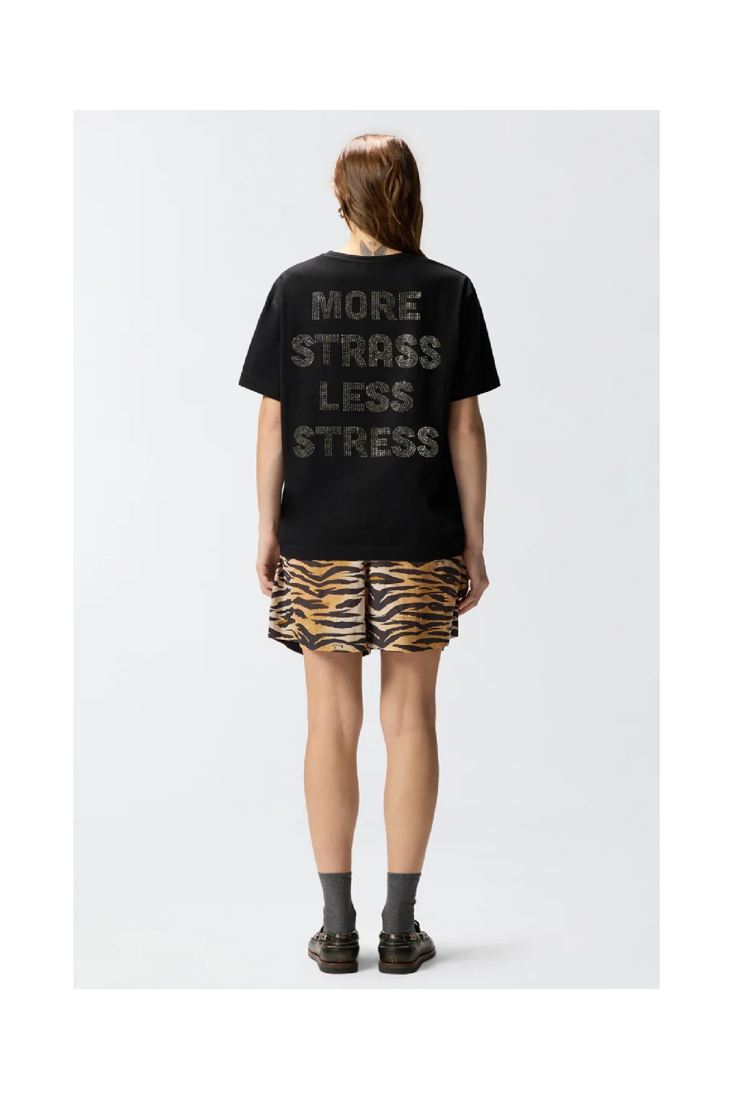 T-SHIRT MORE STRASS LESS STRESS  PINKO