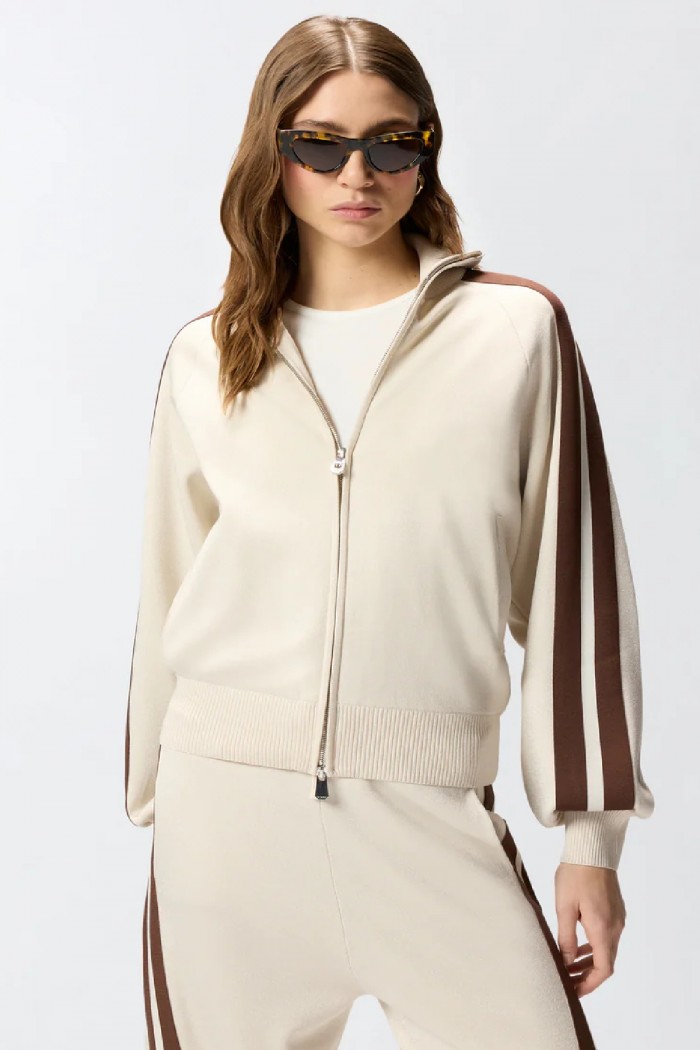 FELPA CON ZIP E LOGO PINKO