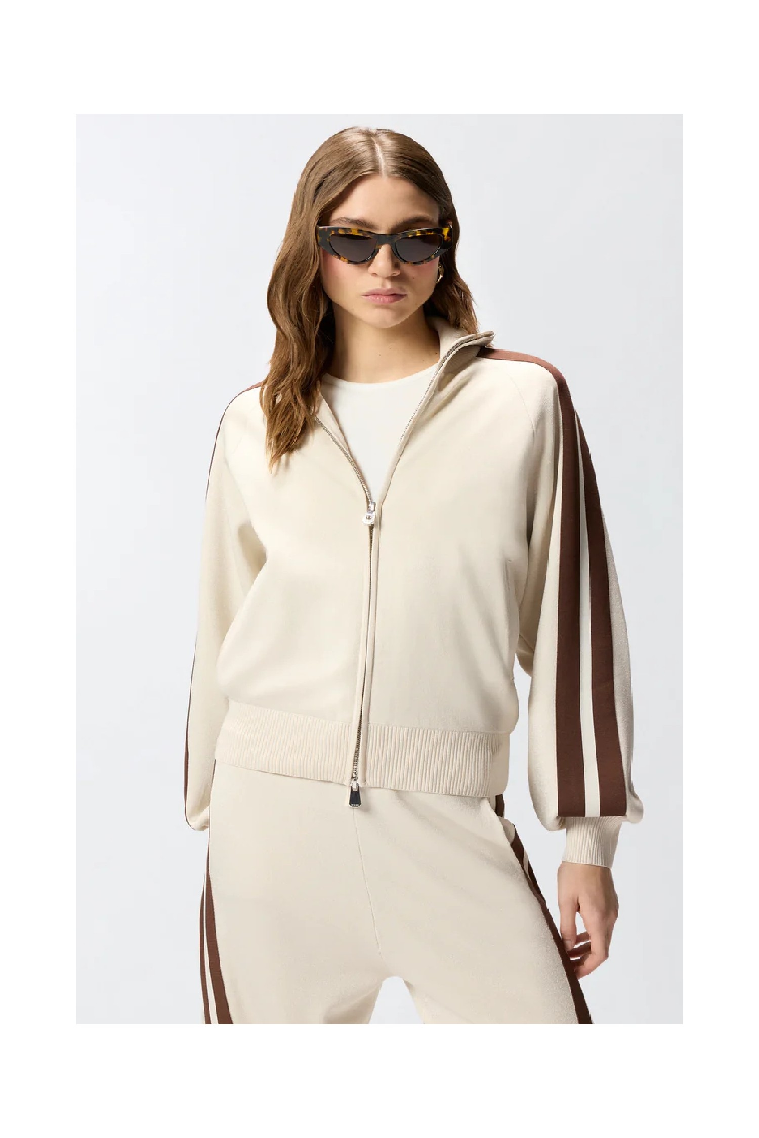 FELPA CON ZIP E LOGO PINKO