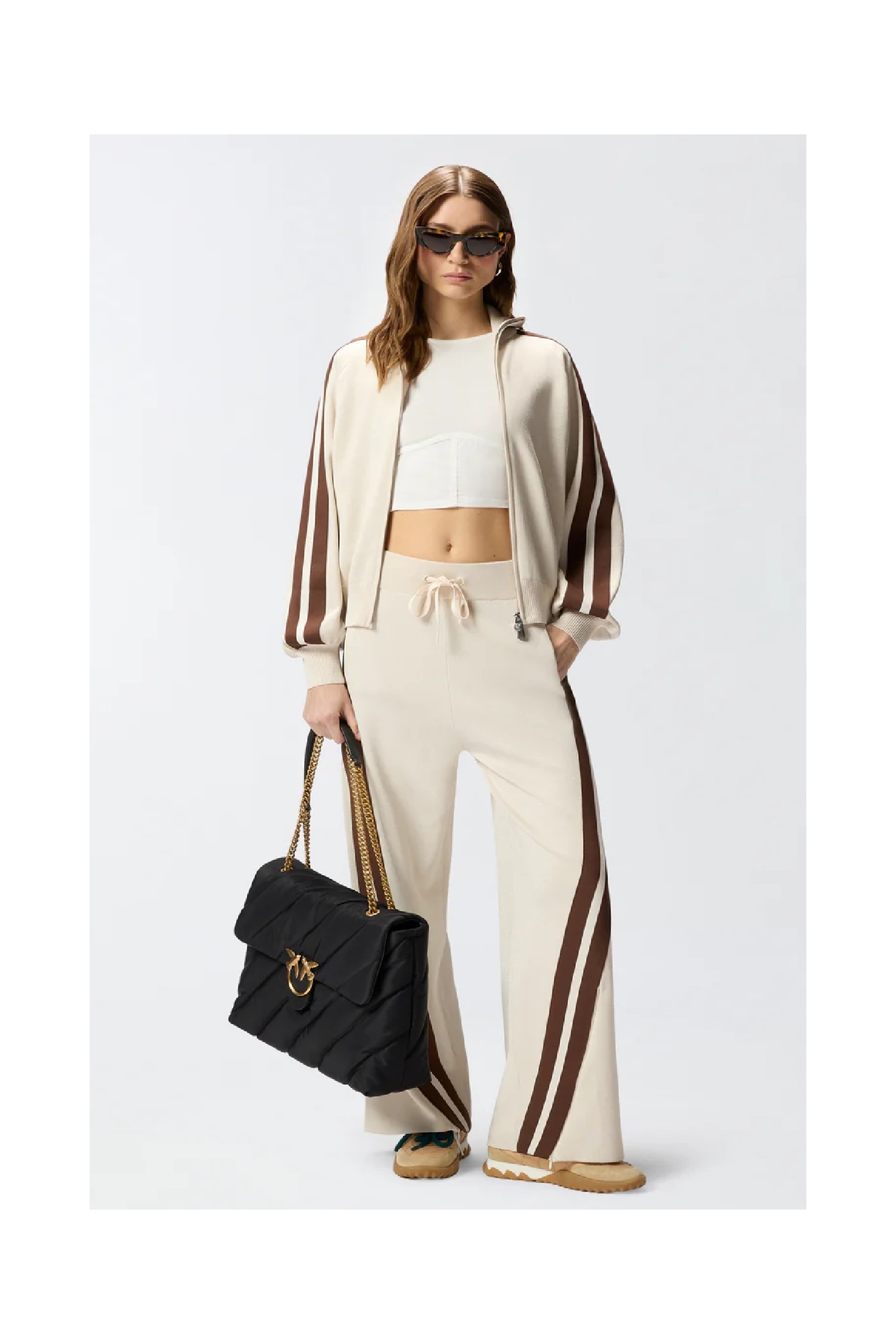 FELPA CON ZIP E LOGO PINKO