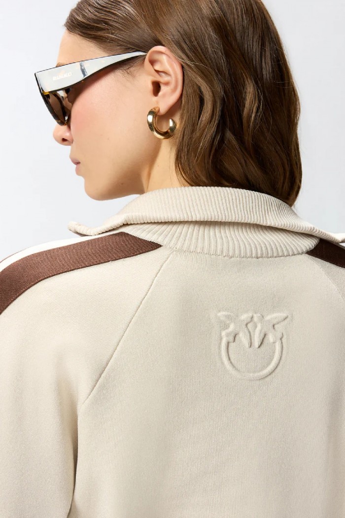 FELPA CON ZIP E LOGO PINKO