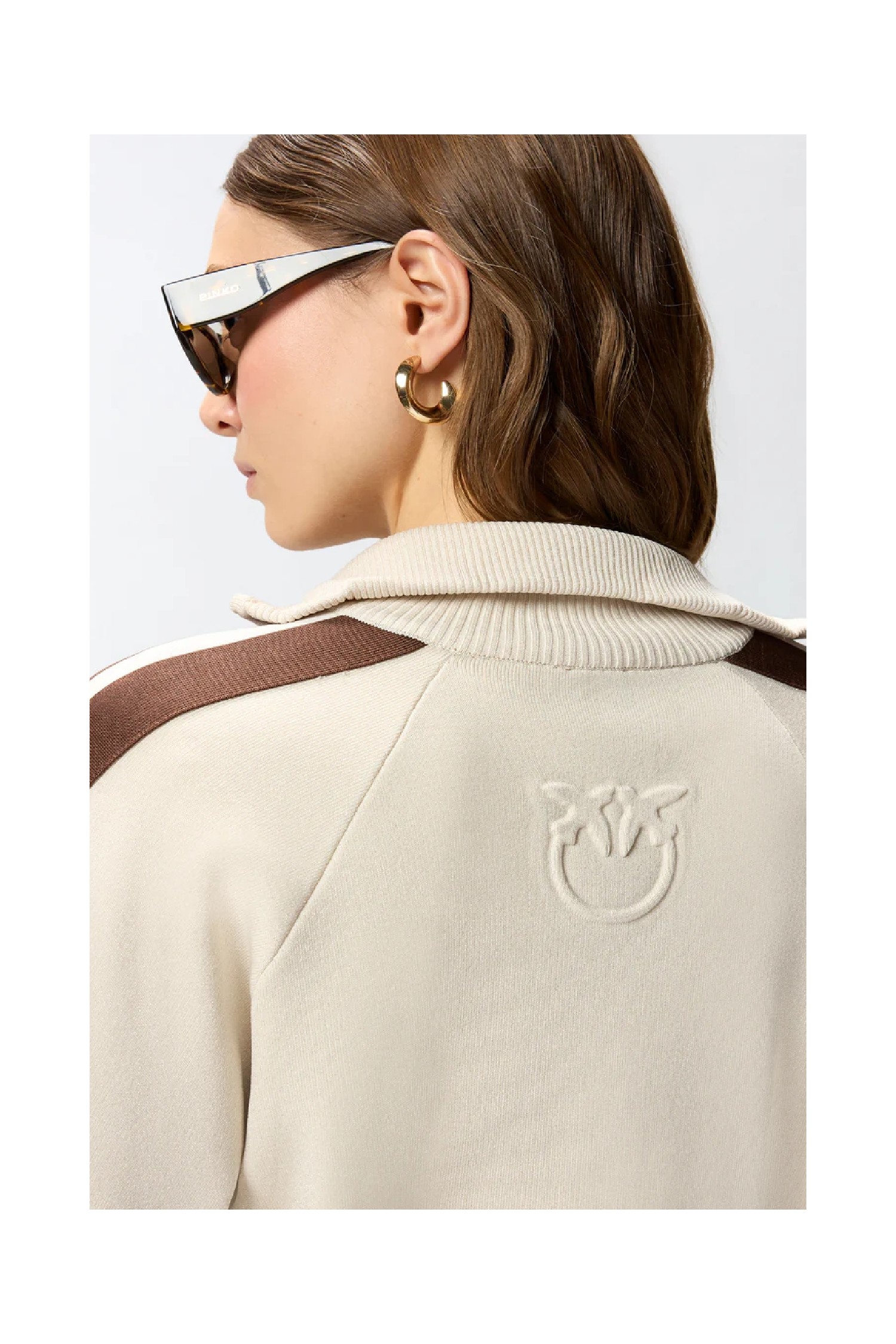 FELPA CON ZIP E LOGO PINKO