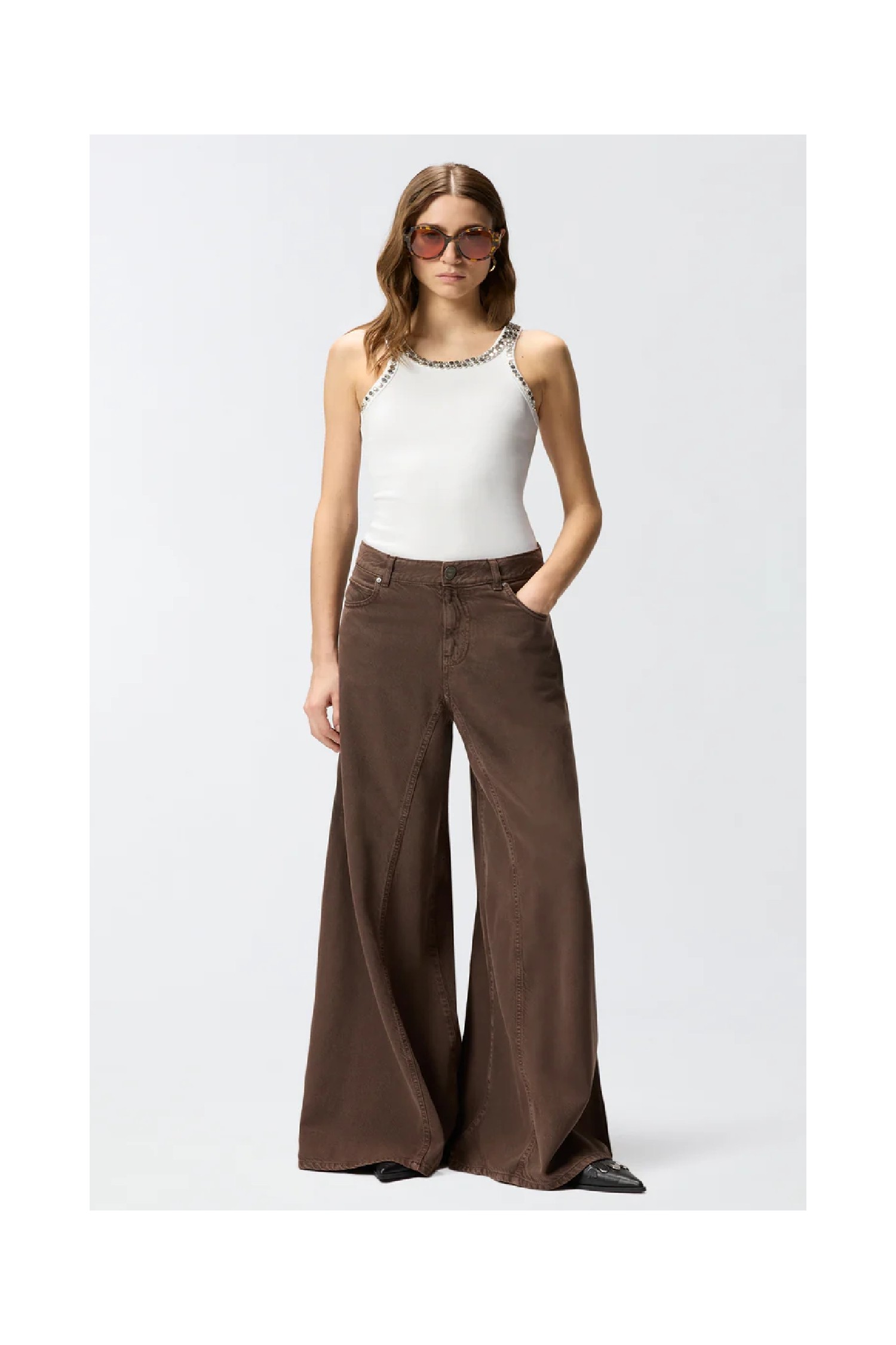 JEANS SUPER WIDE LEG PINKO