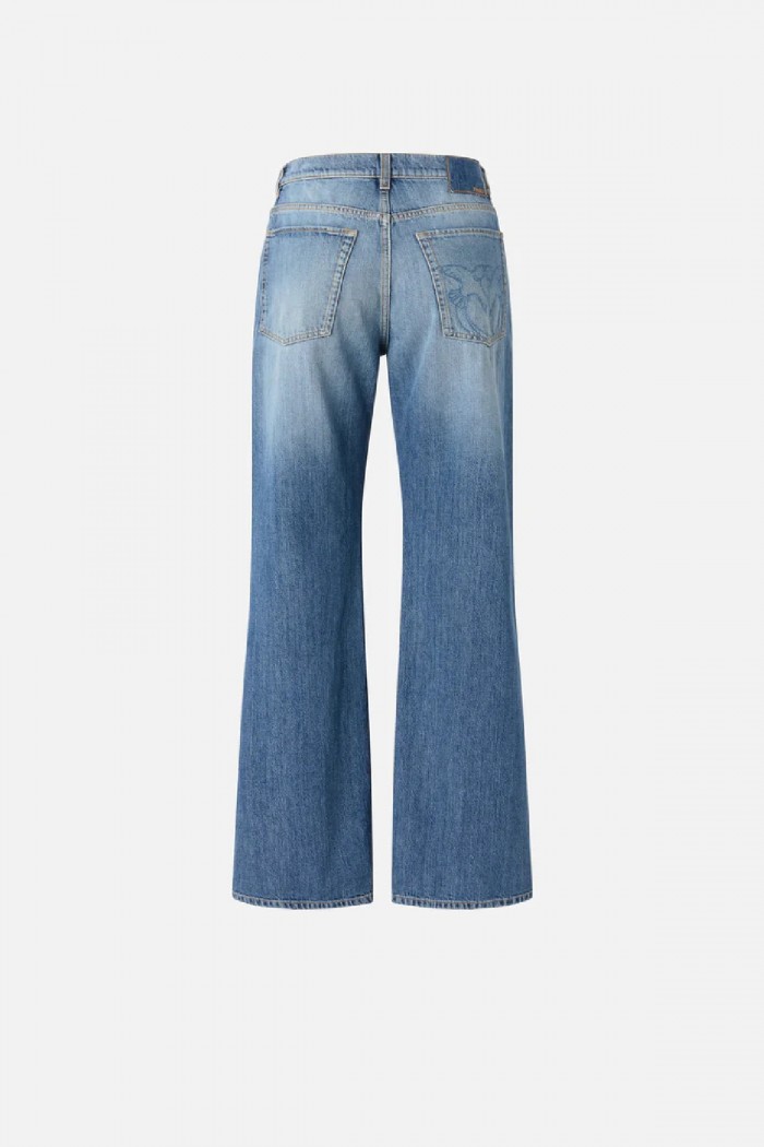 JEANS WIDE LEG CON SCOLORITURE PINKO