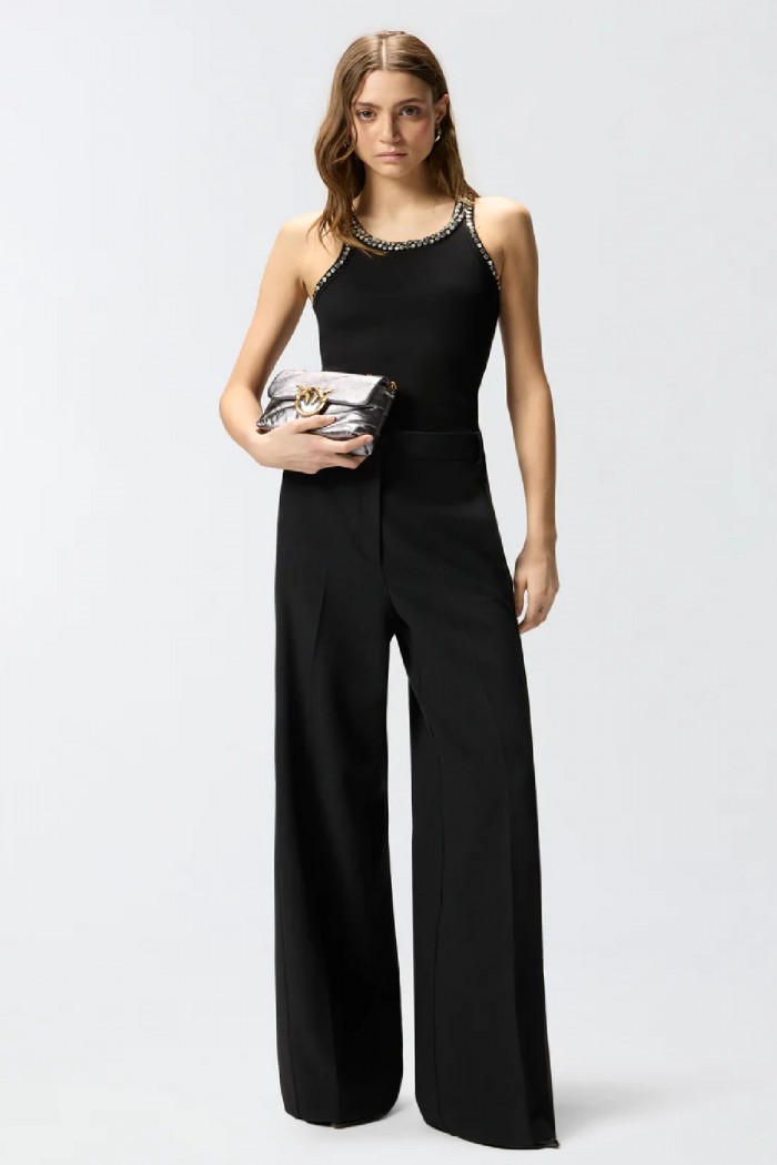 TOP A COSTINE CON RICAMI GIOIELLO PINKO