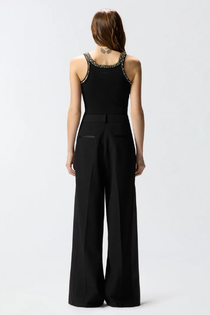 TOP A COSTINE CON RICAMI GIOIELLO PINKO