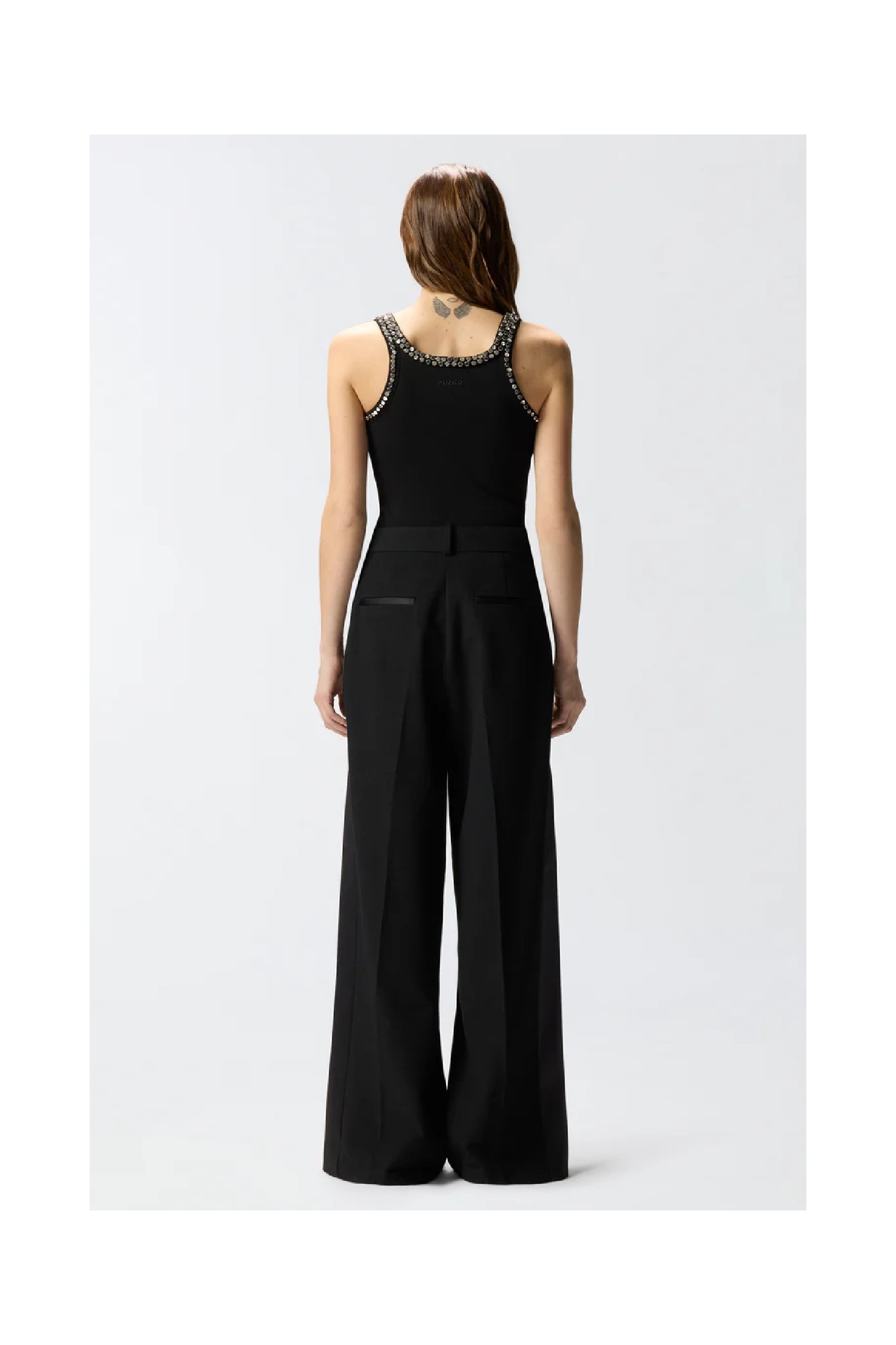 TOP A COSTINE CON RICAMI GIOIELLO PINKO