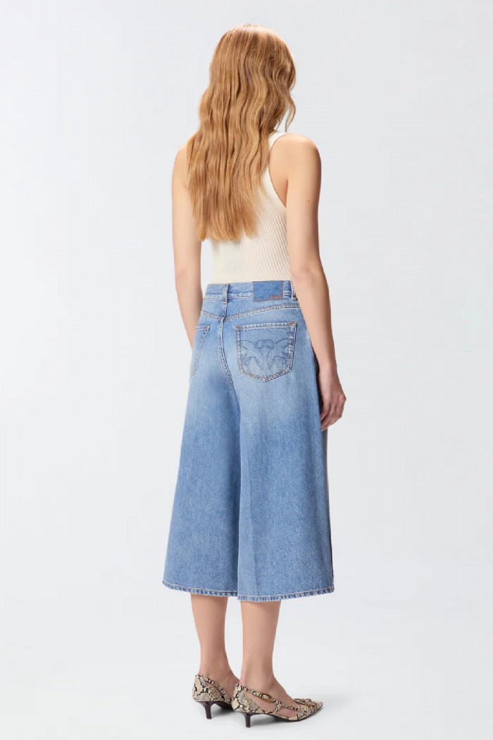 BERMUDA WIDE LEG IN DENIM PINKO