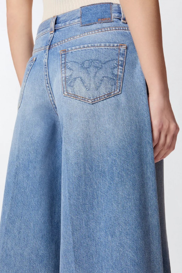 BERMUDA WIDE LEG IN DENIM PINKO