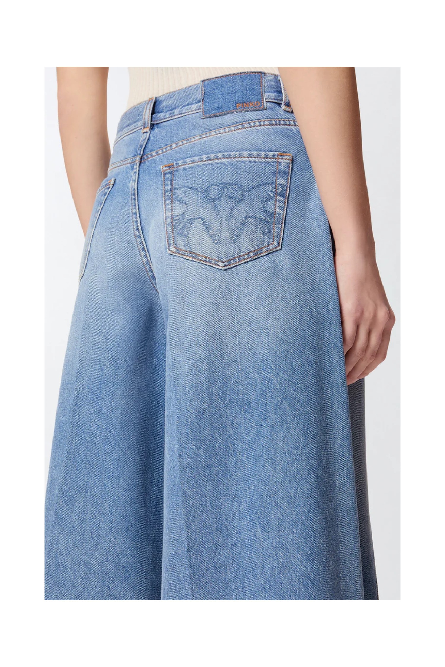 BERMUDA WIDE LEG IN DENIM PINKO