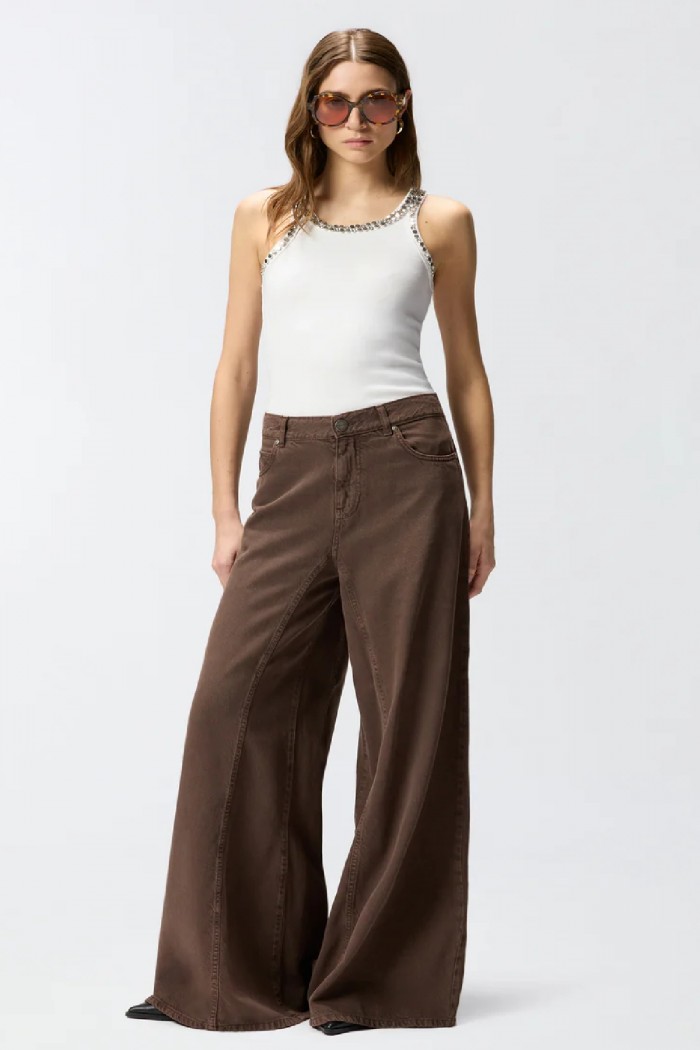 TOP A COSTINE CON RICAMI GIOIELLO PINKO