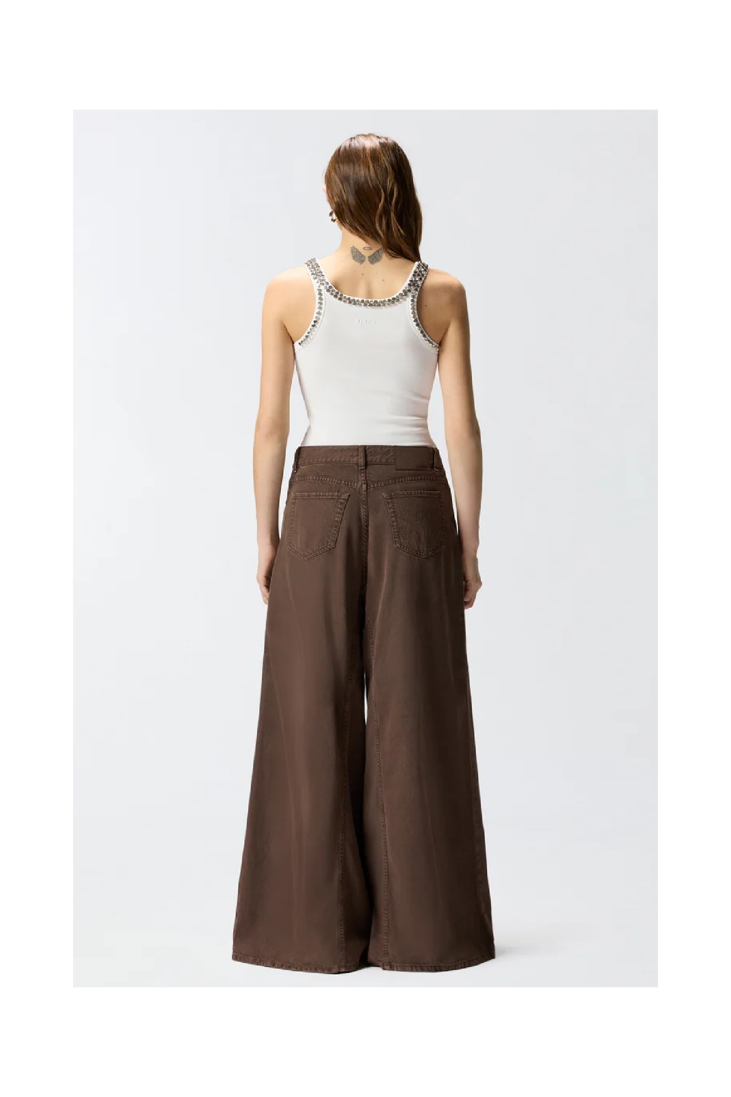 TOP A COSTINE CON RICAMI GIOIELLO PINKO