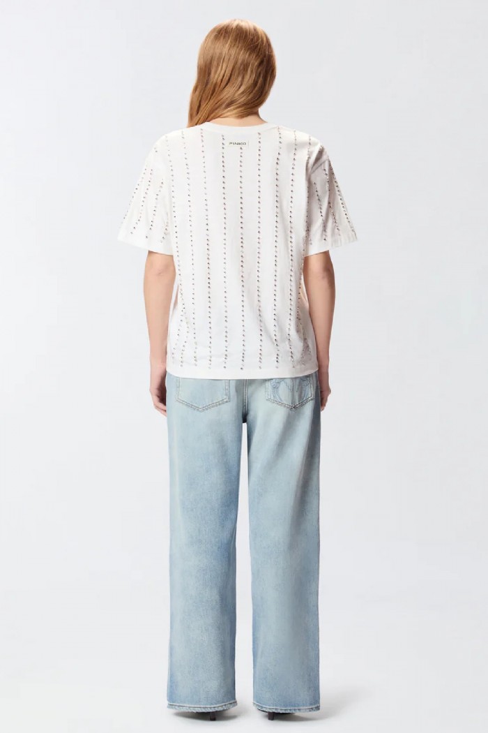T-SHIRT CON RIGHE GIOIELLO PINKO