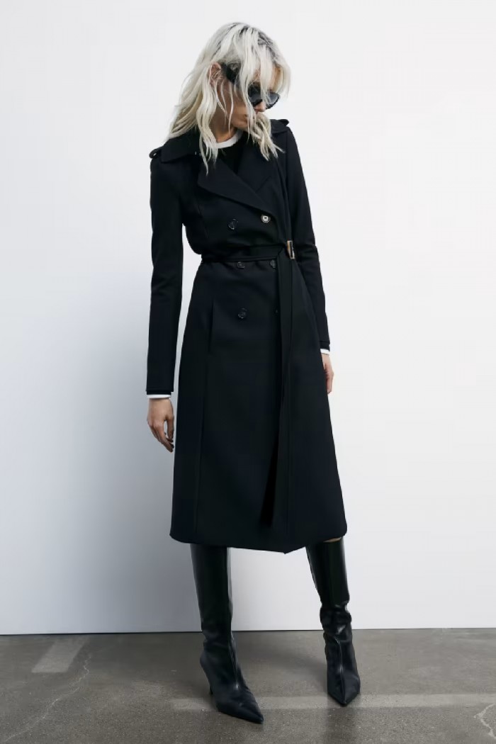 TRENCH CON FIBBIA IN NYLON BIELASTICO PATRIZIA PEPE
