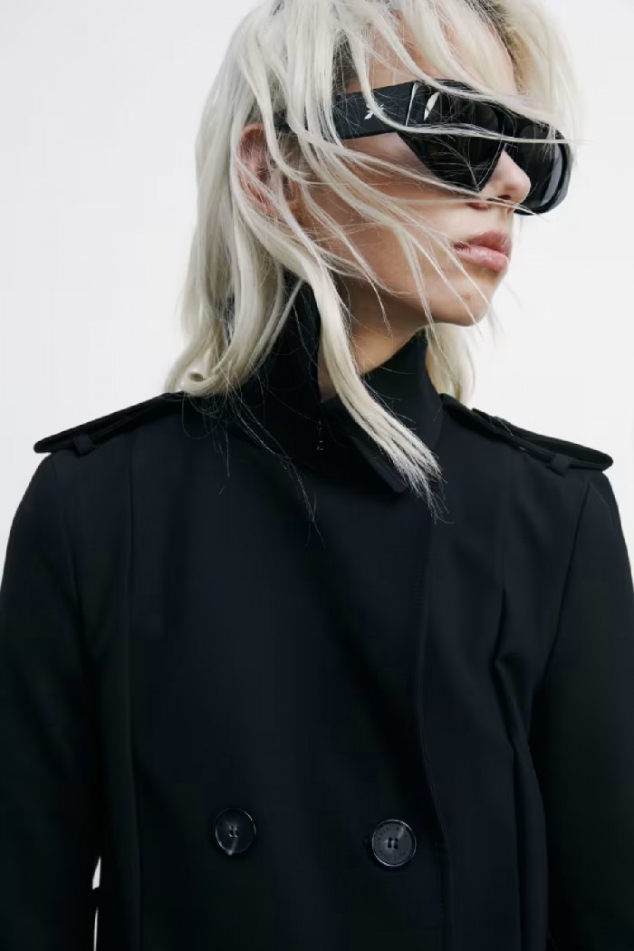 TRENCH CON FIBBIA IN NYLON BIELASTICO PATRIZIA PEPE
