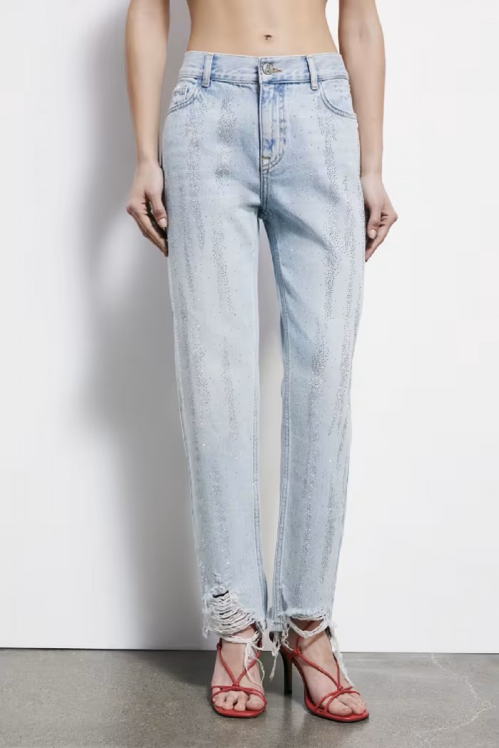 JEANS A SIGARETTA CON STRASS PATRIZIA PEPE